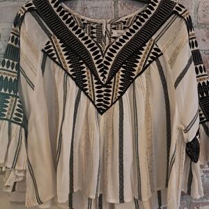 THML EMBROIDERED BOHO TOP